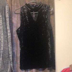 A velvet feeling black top. Very cute!!!